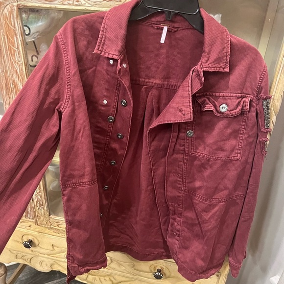 Free People XS Embellished Military Shirt Jacket - Picture 3 of 14